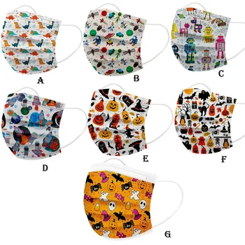 

50PCS Hot sale Face Mask Children Disposable Non -Wove Cloth Face 3 Layer Mask Reusable Face Mask Funny Caja Mascarillas