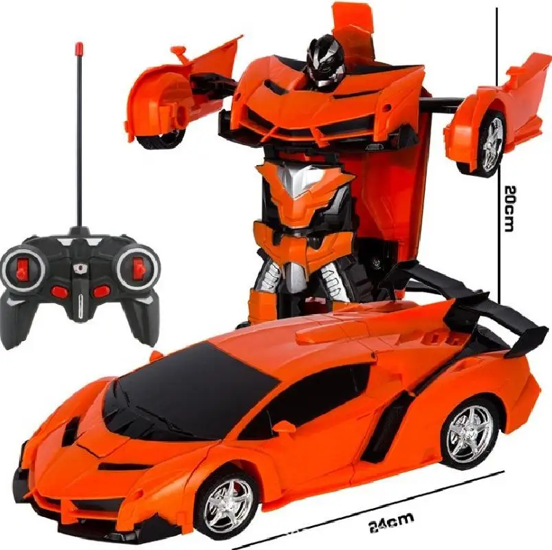 1:18 Rc Deformed Car 2 In 1 Remote Control Robot Transformation Robot Model Remote Control Car Battle Toy Gift Boy Birthday Toy