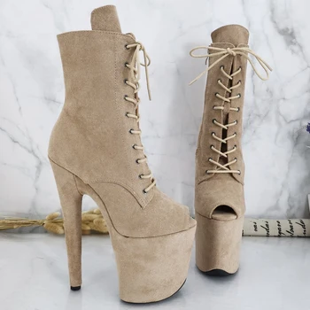 

Leecabe 20CM/8inches Pole dancing shoes High Heel platform Pole Dance boot