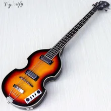 Высокое Качество Пламя клен Топ зажигание скрипка бас-гитара 41 дюймов высокий Глянец sunburst Цвет Скрипка Гитара ra