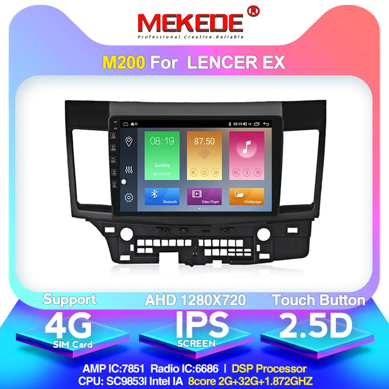 4G+ 64G 1" 2.5D ips экран 2din Android 10 автомобильный dvd-плеер для Mitsubishi Lancer 2008 2009 2010- радио gps навигация wifi - Цвет: 32G model