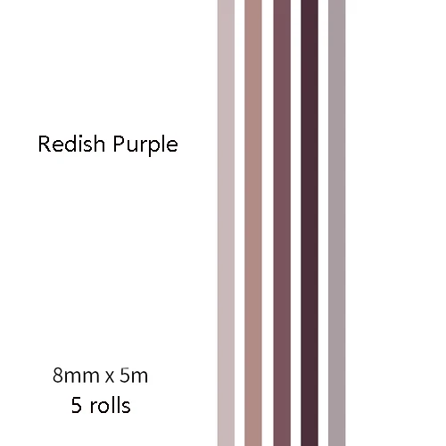 5 шт./лот простой набор декоративного скотча Васи сплошной цвет маскирующий, декоративный Скотч DIY Скрапбукинг Канцелярские Принадлежности для студентов офисные Shool поставка - Цвет: Redish Purple