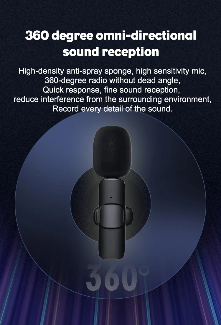 Y22 Wireless Lavalier Microphone Portable Audio Video Recording Plug Play Mic For IPhone Android Live Game Mobile Phone Camera studio microphone