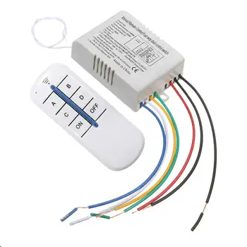 

NEW AC 220V 30M 4 Ways Digital RF Remote Control Switch ON/OFF Wireless Remote Control Switch Kit For Bedroom Light Lamp