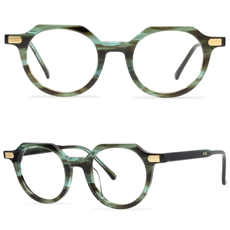 

Personality Eyeglasses Polygon Acetate Fiber Vintage Optical Glasses Ladies Fashion Oculos De Grau Feminino