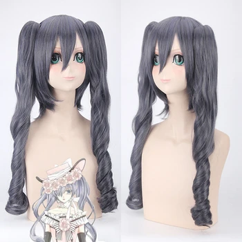 

Butler Kuroshitsuji Ciel Phantomhive Cosplay Wig Women's Gray Long Curly Double Ponytails Synthetic Hair Costume Wigs Pelucas