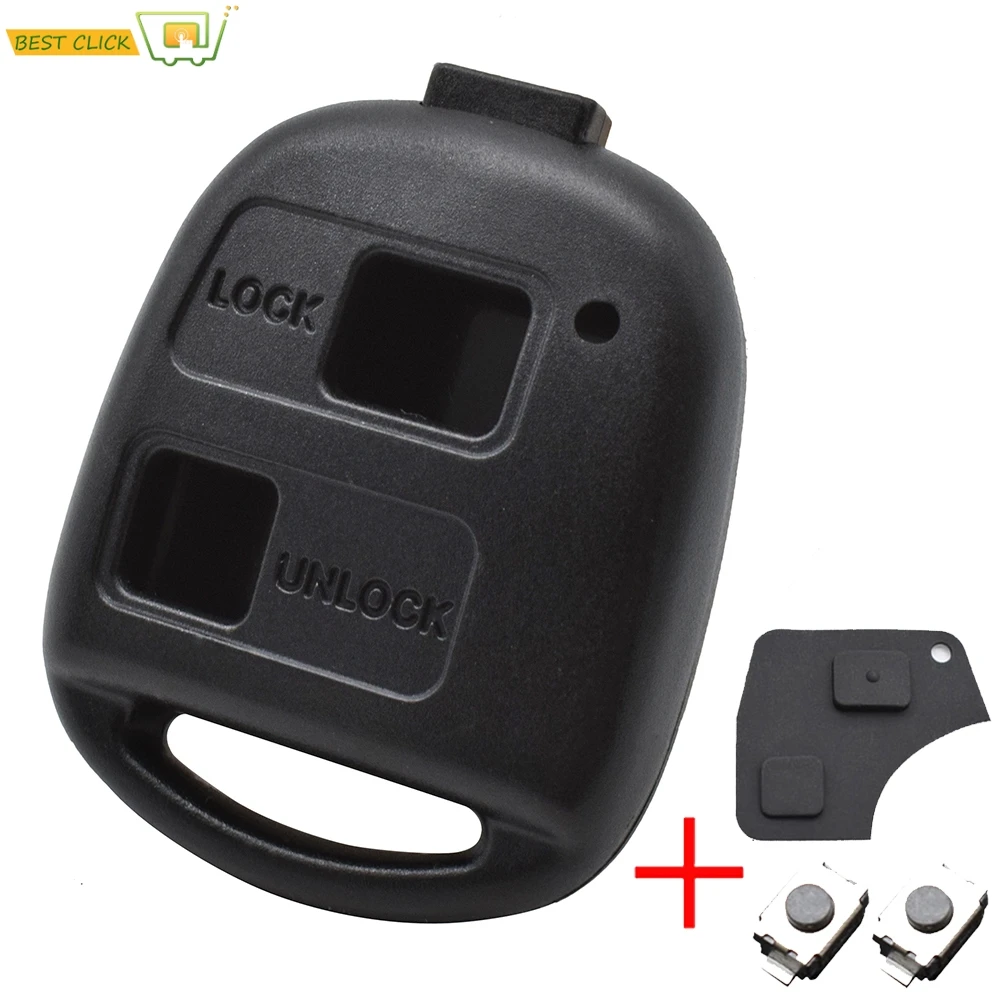 2 Rubber Button Car Remote Key Shell Pad Switches Case For Toyota Prado Corolla RAV4 Yaris Land Cruiser Previa Celica Repair Kit|Футляр для