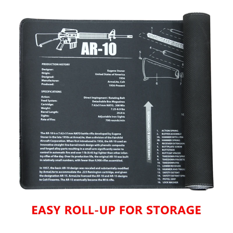 AR-10 MP5 1894 Gloc SKS пистолет для чистки резиновый коврик нескользящий чистящий коврик с схемой деталей и инструкциями оружейный коврик