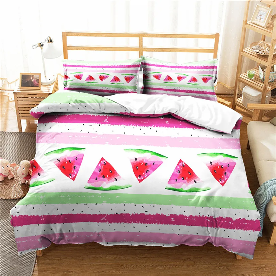 A Bedding Set 3D Printed Duvet Cover Bed Set Watermelon Fruits Home Textiles for Adults Bedclothes with Pillowcase #XG04 A Bedding Set 3D Printed Duvet Cover Bed Set Watermelon Fruits Home Textiles for Adults Bedclothes with Pillowcase #XG04