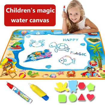

100x70CM Water Canvas Toys for Children with Magic Pen Colorful Water Drawing Board Magical Water Drawing Mat Educational Toys