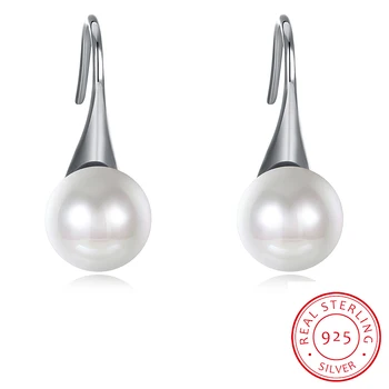

INALIS 925 sterling silver wedding women's hanging Drop pearl earrings pendants fashion jewelry for women for a girl