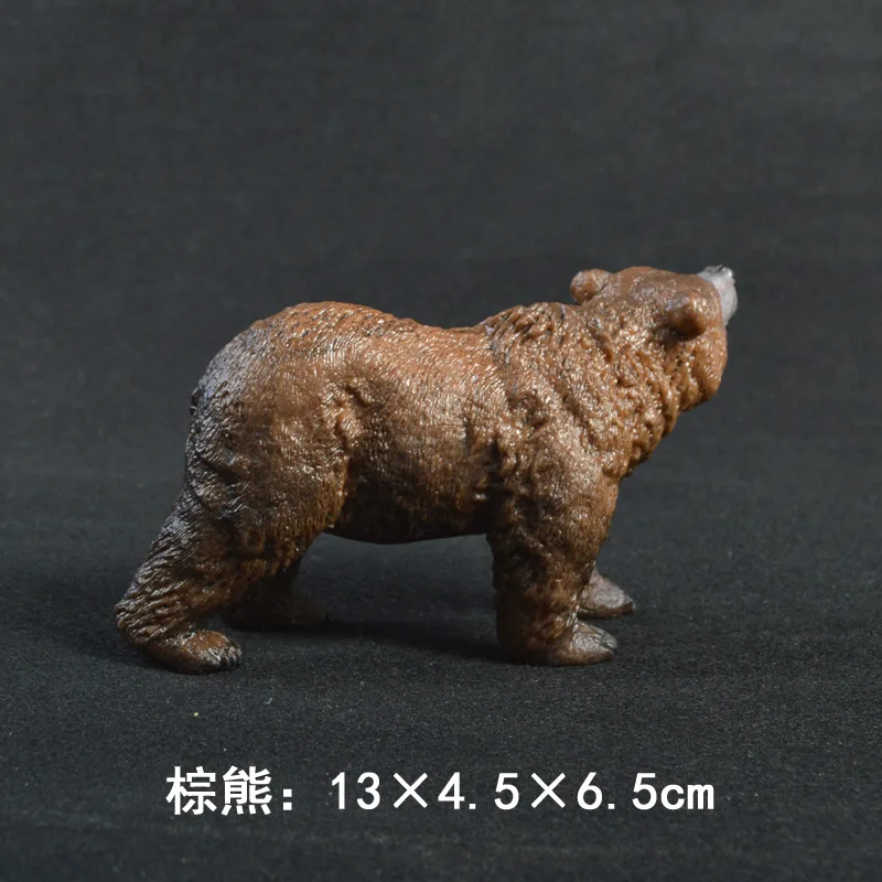 Children Model Solid Zoo Toy Model Wild Animal World Model Brown Bear