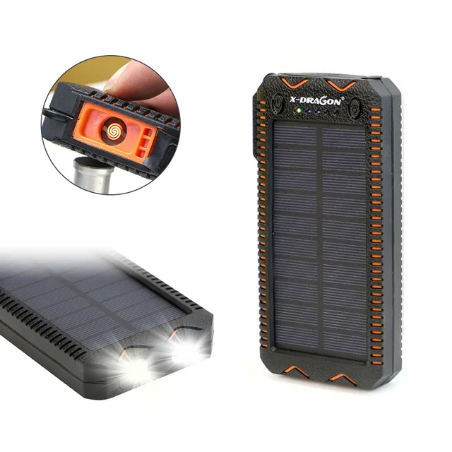 $US $21.99  15000mAh Solar Powerbank Portable External Battery Solar Power Bank Charger with Electric Cigarette
