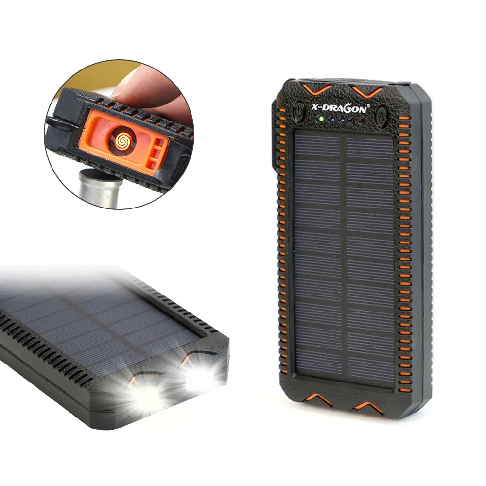  15000mAh Solar Powerbank Portable External Battery Solar Power Bank Charger with Electric Cigarette