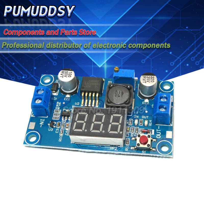 1 шт. LM2596S до 1,3-37 в светодиодный вольтметр понижающий модуль преобразователя питания LM2596 горячая распродажа