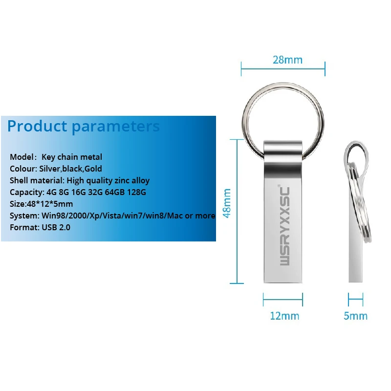 key chain metal usb2 0 pen drive 32gb 64gb 128gb high speed flash drive 4gb 8gb 5