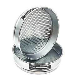 Tamis horticole à trous ronds pour échantillons de sol, couvercle galvanisé et fond R20cm, ouverture 0.074 60mm, 1 pièces 
