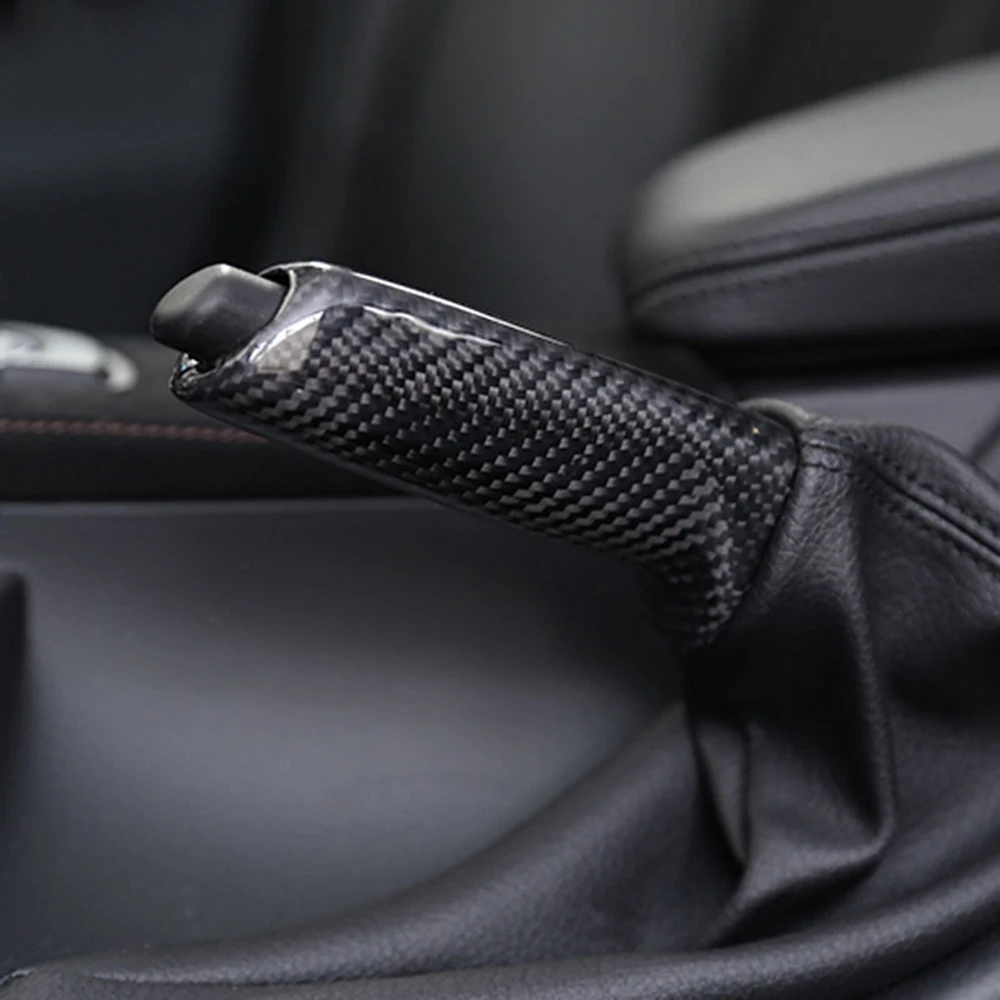 Comprar De fibra de carbono Universal coche freno de mano puños cubierta Interior para BMW 1, 2, 3, 4 Series E46 E90 E92 E60 E39 F30 F34 F10 F20 Accesorios