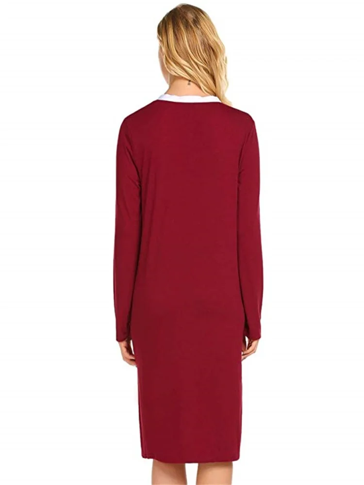 New Spring and Autumn V-collar Color long-sleeved dress jacket for feeding nursing dresses breastfeeding  for pregnant women