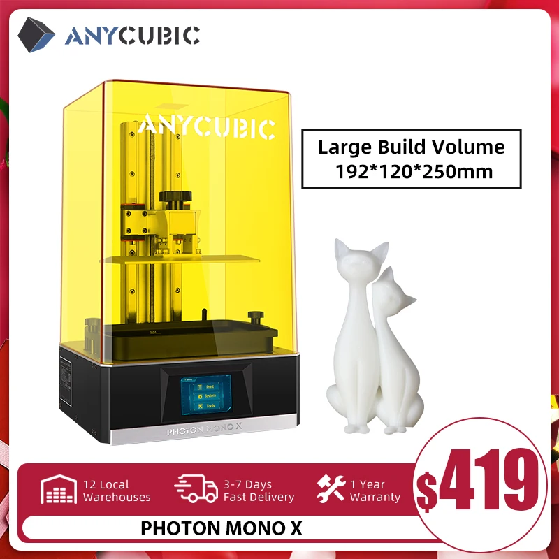 3D-принтер ANYCUBIC Photon Mono X 8 9 дюйма 4K монохромный с ЖК-дисплеем | Компьютеры и офис