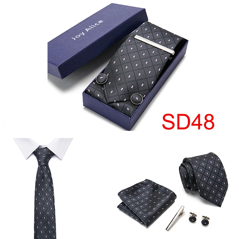 Новый мужской роскошный галстук для мужчин бизнес синий полосатый 100% шелковый галстук набор модный дизайн галстук подарочная коробка
