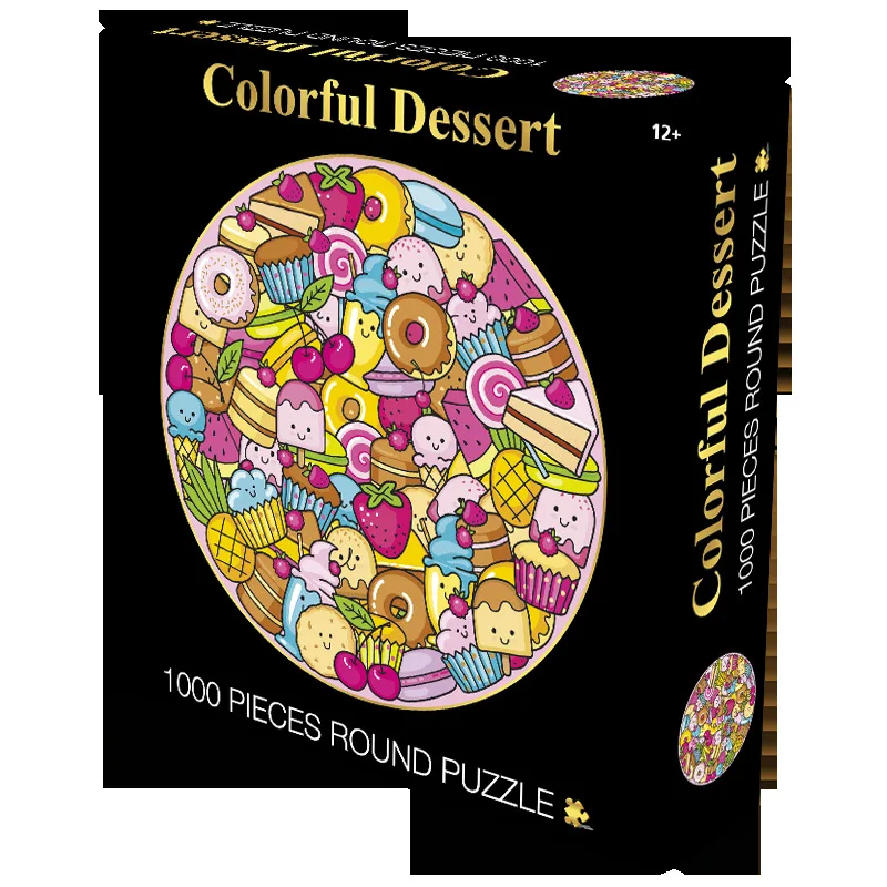 Круглая головоломка Puzzle1000 бумажная головоломка игрушка мозговая игра детские развивающие игрушки для детей подарок красочная коробка - Цвет: 10