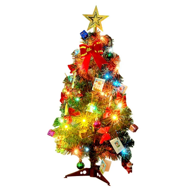 

30/45/60cm DIY Christmas Tree Small Artificial Christmas Tree Fake Pine Ornaments Glittering Christmas Trees Set