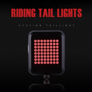 

USB Rechargeable Bike Tail Light,80 Lumens 64 LED Light Beads Bicycle Turn Signal Lights with Intelligent Sensor Brake Turn Sign