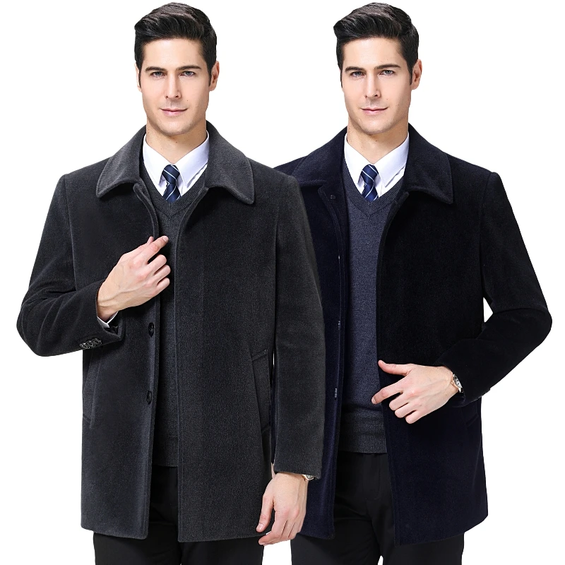2019 NEW Men's woolen jackets lapel wool coat new casual jacket for men coat parka Faux velvet jacket 4XL large size 2019 NEW Men's woolen jackets lapel wool coat new casual jacket for men coat parka Faux velvet jacket 4XL large size