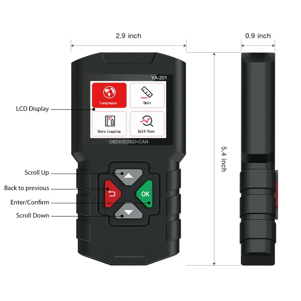 Автоматический диагностический OBDII/EOBD считыватель кодов бесплатное обновление