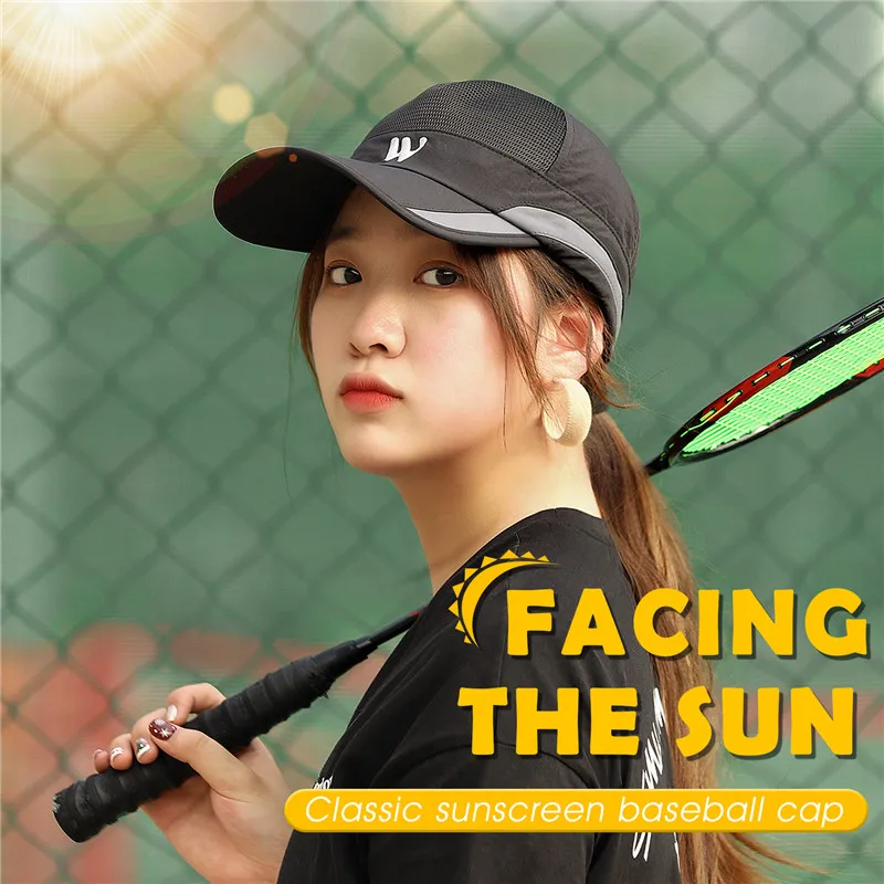 WEST BIKING Fashion Baseball Caps Men Women Quick Drying Letters Hip Hop Hat Summer Fishing Breathable Mesh Sun Mesh Tennis Cap