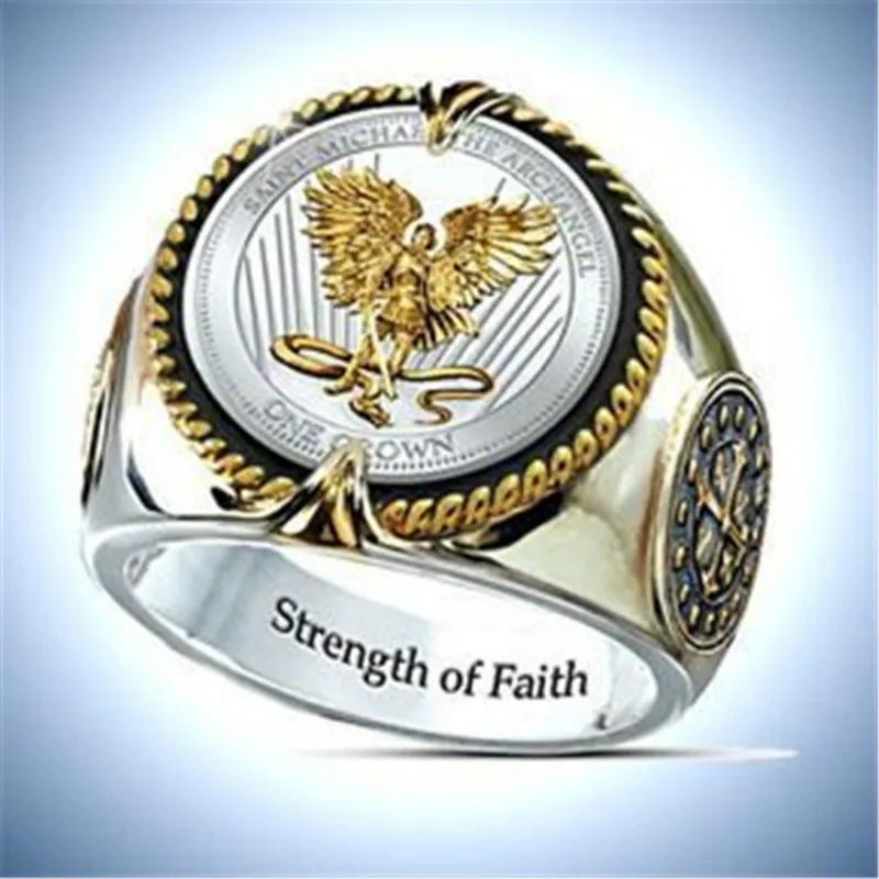 

CHUHAN Delicate Golden Metal Branches Eagle Wedding Rings Fashion Jewelry Banner Flag Rings Men Women Party Accessories Gift