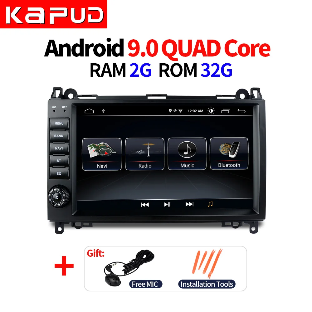 Kappud Android 9,0 мультимедийный плеер для Mercedes Benz B200 W169 W245 W639 W906 Sprinter Viano Vito Wifi gps автомобильный DVD Радио Аудио - Цвет: 2G 32G
