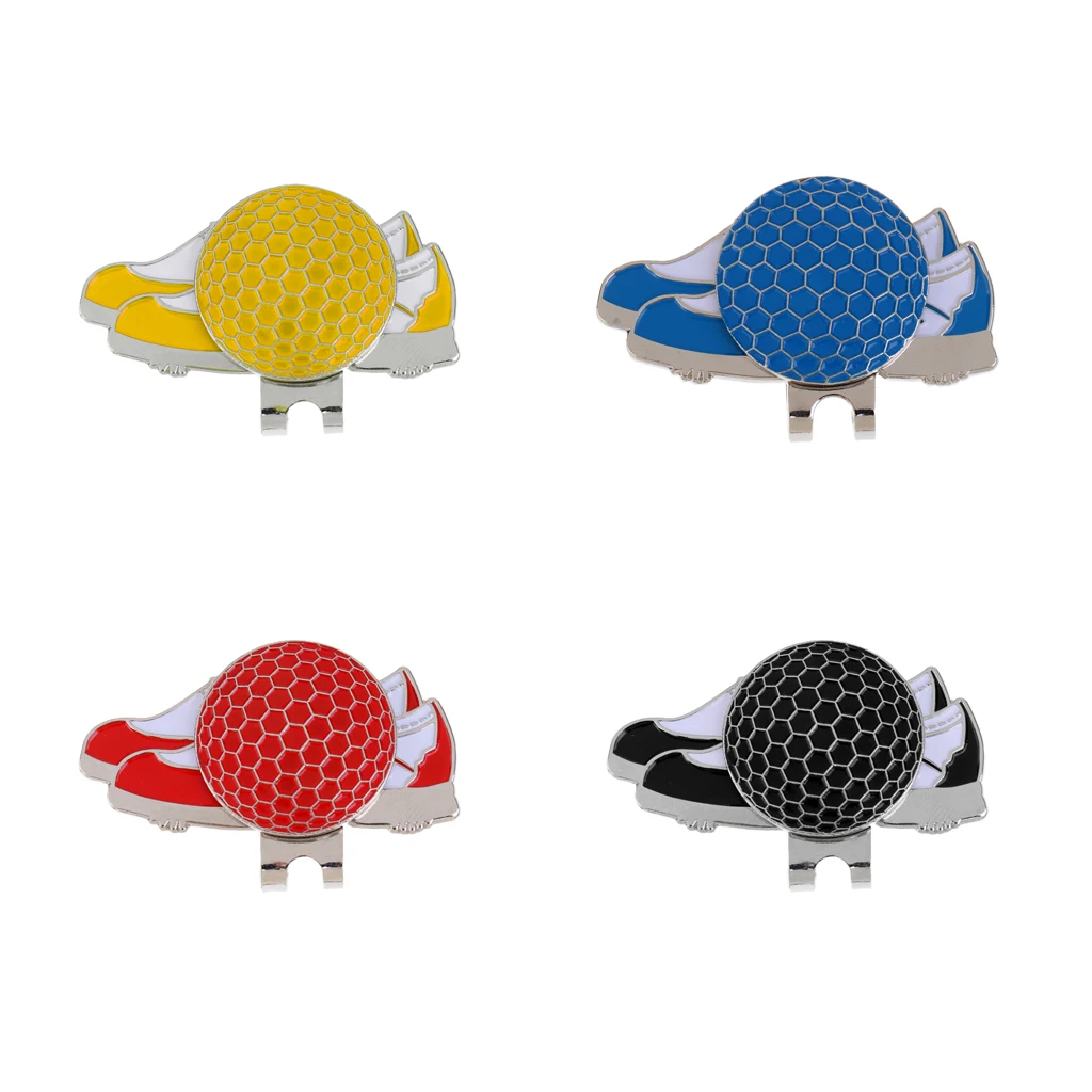 Funny Shoe Design Stainless Steel Golf Hat Clip with Magnetic Ball Marker - Choice of 4 Colors