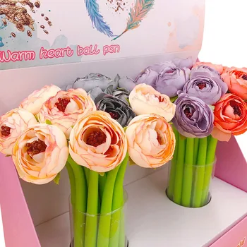 

Novelty Silica Gel Gel Pen Kawaii Cloth Flower Cute Pen Student Stationery 0.5mm Black Ink Writing School Office Supplies