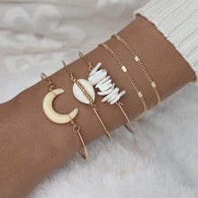 Yobest винтажный очаровательный браслет для женщин Лунная ракушка браслет Mujer браслет в стиле бохо золотые браслеты Femme вечерние ювелирные изделия аксессуары