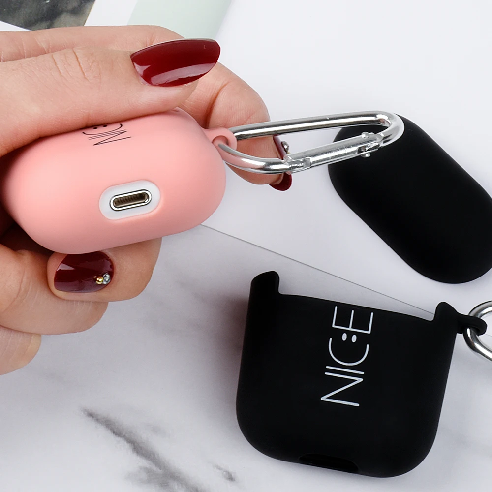 Модные милые парные Чехлы для Airpods Жесткий ПК беспроводные bluetooth наушники чехол для Air Pods 1 2 чехол рукав с крючками