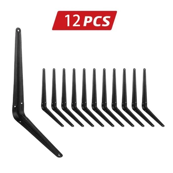 

12 Pack Shelf Brackets 12 inch Heavy Duty L Bracket Corner Brace Support, Metal Floating Shelf Bracket for Hanging Shelf