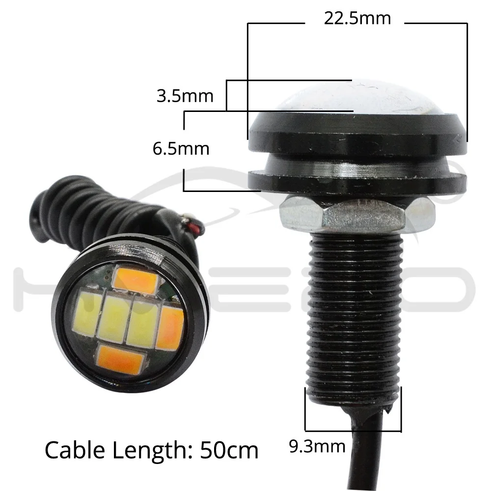 Hviero 23mm Eagle Eye 5730 6LED Light White Yellow Daytime Running Light DRL Spot light Signal Lamps Backup Car Motor Led Parking