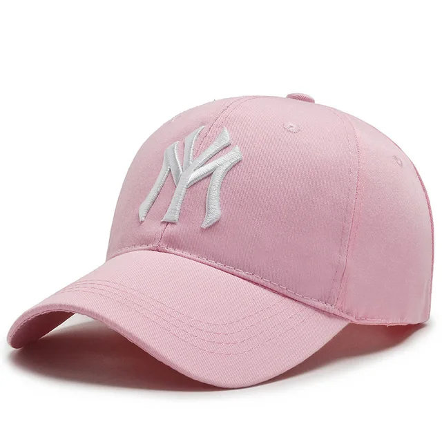 Unisex Fashion Cotton Baseball Caps Snapback hip hop Hat For Men Women Sun NY LA Hat Bone Gorras Embroidery Spring Cap Wholesale My-pink