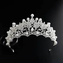 Стиль западный стиль сплав невесты корона кленовый лист жемчуг Любовь барокко Корона свадебное платье аксессуары
