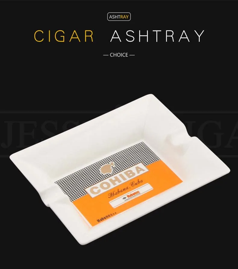 COHIBA керамическая квадратная пепельница для сигар, домашние большие пепельницы, роскошный пепельница для сигарет, портативный держатель для 2 сигар, сигары Cenicero