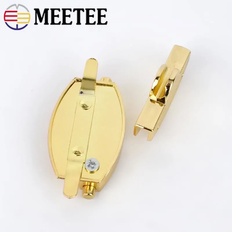 Meetee 2 шт. металлическая сумка застежка замок Пряжка DIY Сумочка Аксессуары Женская сумка Украшение защелкивающийся замок кожаные материалы для рукоделия BD468