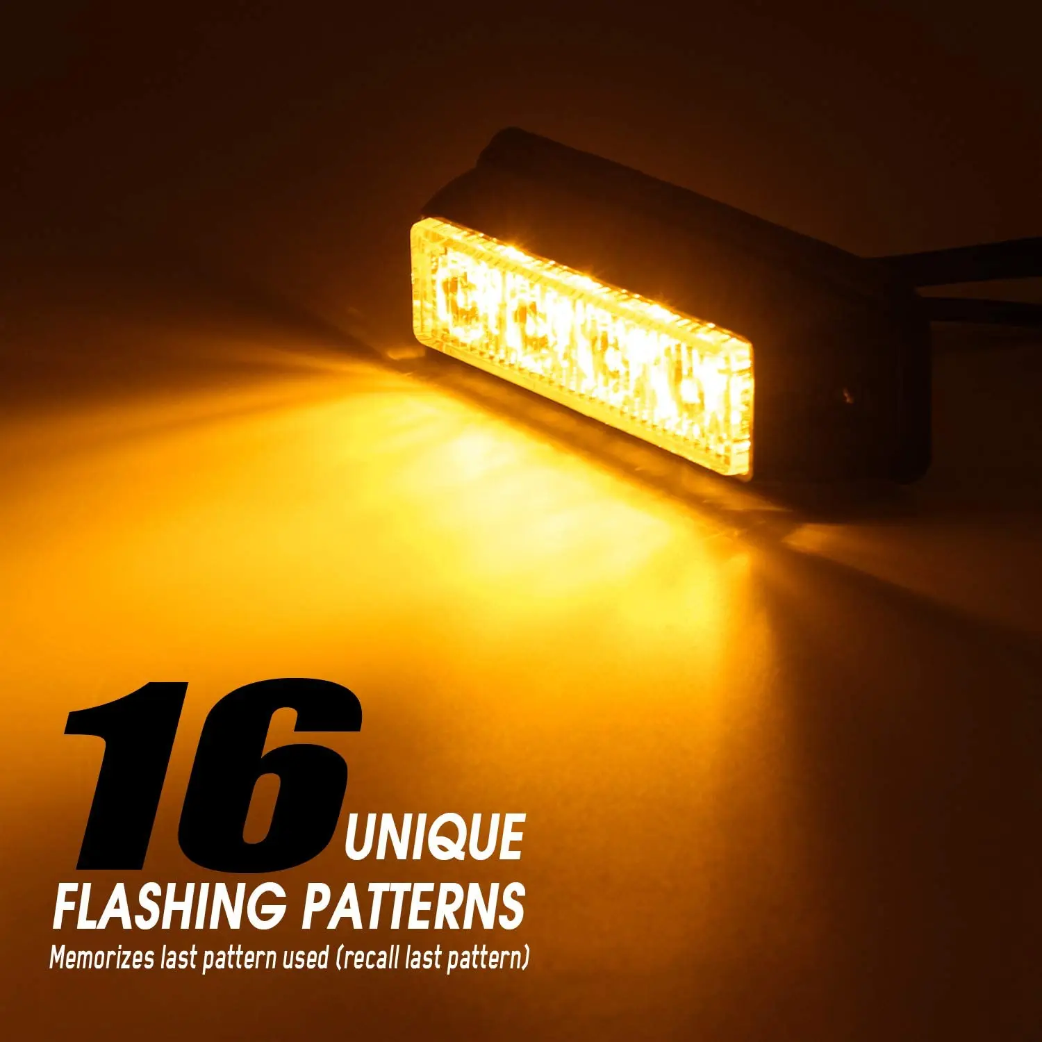 2pcs/lot) DC12V 24V 4-LED White & Amber Car Truck Van Side Light Warning Flasher Caution flash Construction