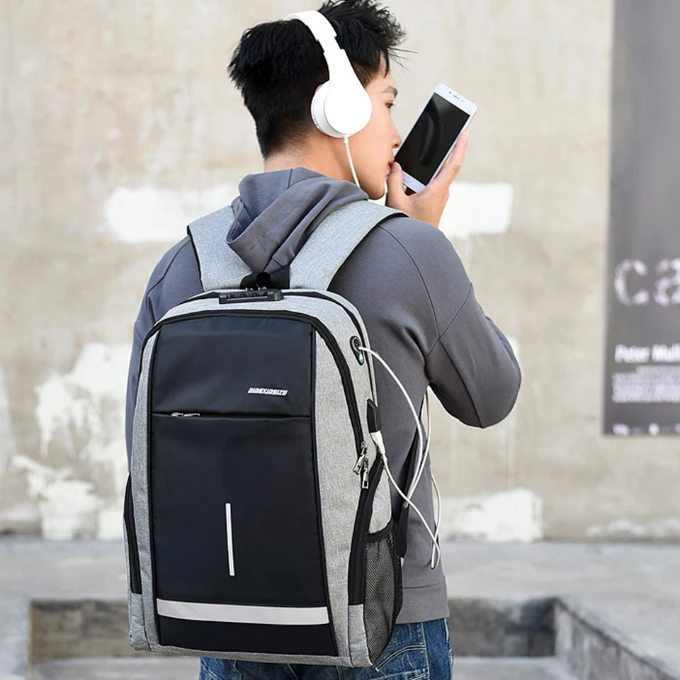 

Laptop Backpack Anti Theft Backpacks 15.6 Inch Notebook Waterproof Bag Smart Travel Student Bagpack Men Women USB Charging Bags