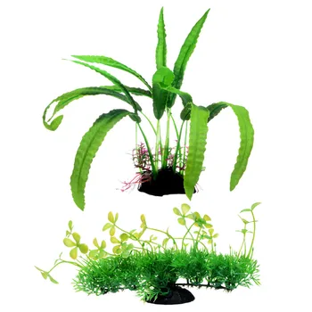 

Saim Artificial Aquarium Plant 2pcs Plastic Plants Aquarium Decoration Green Plants for Simulation of Aquatic Fish Tank Ornament