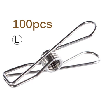 

100pcs Clothing Pants Underwear Towel Socks Multipurpose Small Metal Clip Party Wedding Stainless Steel Pegs Birthday Decor