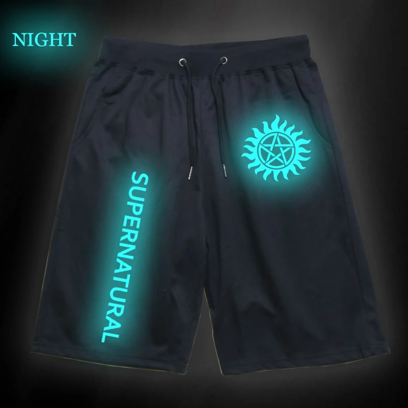 Сверхъестественные светящиеся спортивные дышащие спортивные штаны для студентов, хлопковые спортивные короткие штаны для бега, фитнеса, короткие штаны, повседневные шорты
