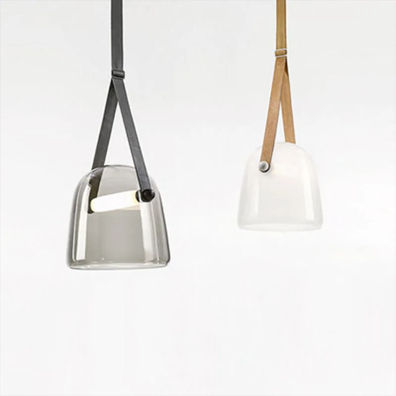 

Стеклянные подвесные светильники в скандинавском стиле, кухонные кожаные висячие лампы, светильник щение для гостиной, спальни, светильник для прикроватного столика, Декор для дома