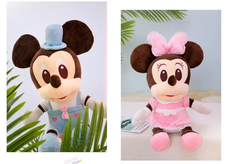 Новая плюшевая игрушка в виде мыши с Микки и Минни, мягкие влюбленные куклы Микки Минни, Подарочные интерьерные подушки, свадебные подарки для детей